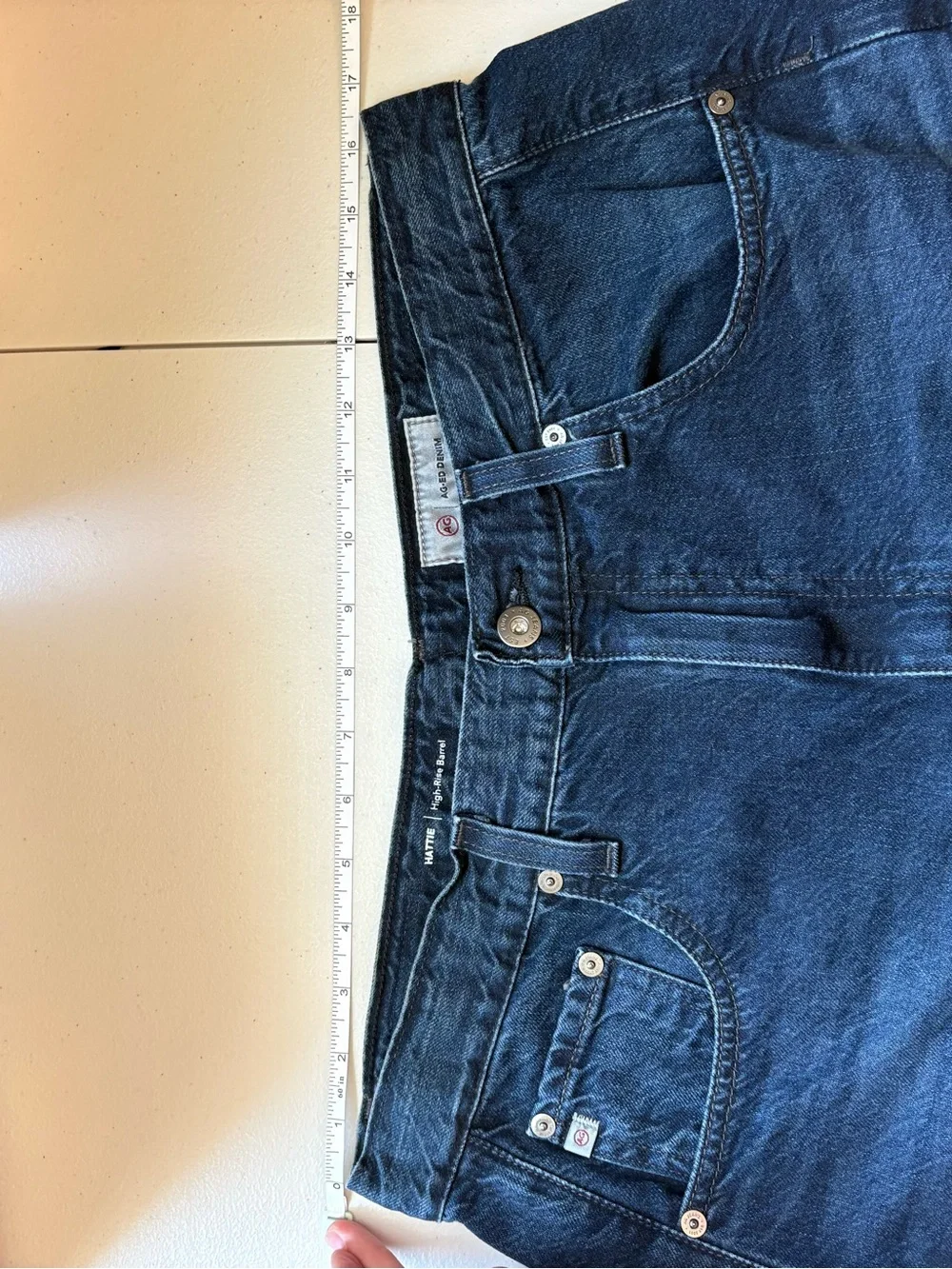 AG Hattie High Rise Barrel Leg Jeans dark wash size 31
